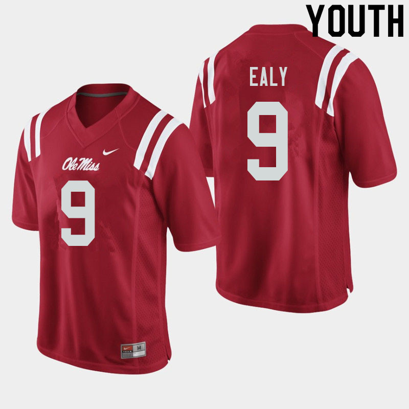 Youth #9 Jerrion Ealy Ole Miss Rebels College Football Jerseys Sale-Red